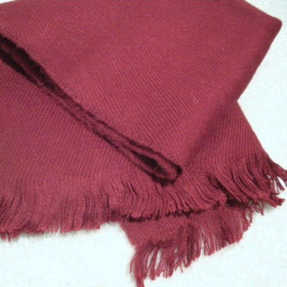 Winter Scarf Neck Warmer Muffler - Deep Red  Wool Rayon Acrylic Blend NWOT